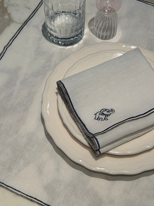 Set-Of-Two Hand Crafted Linen Napkins