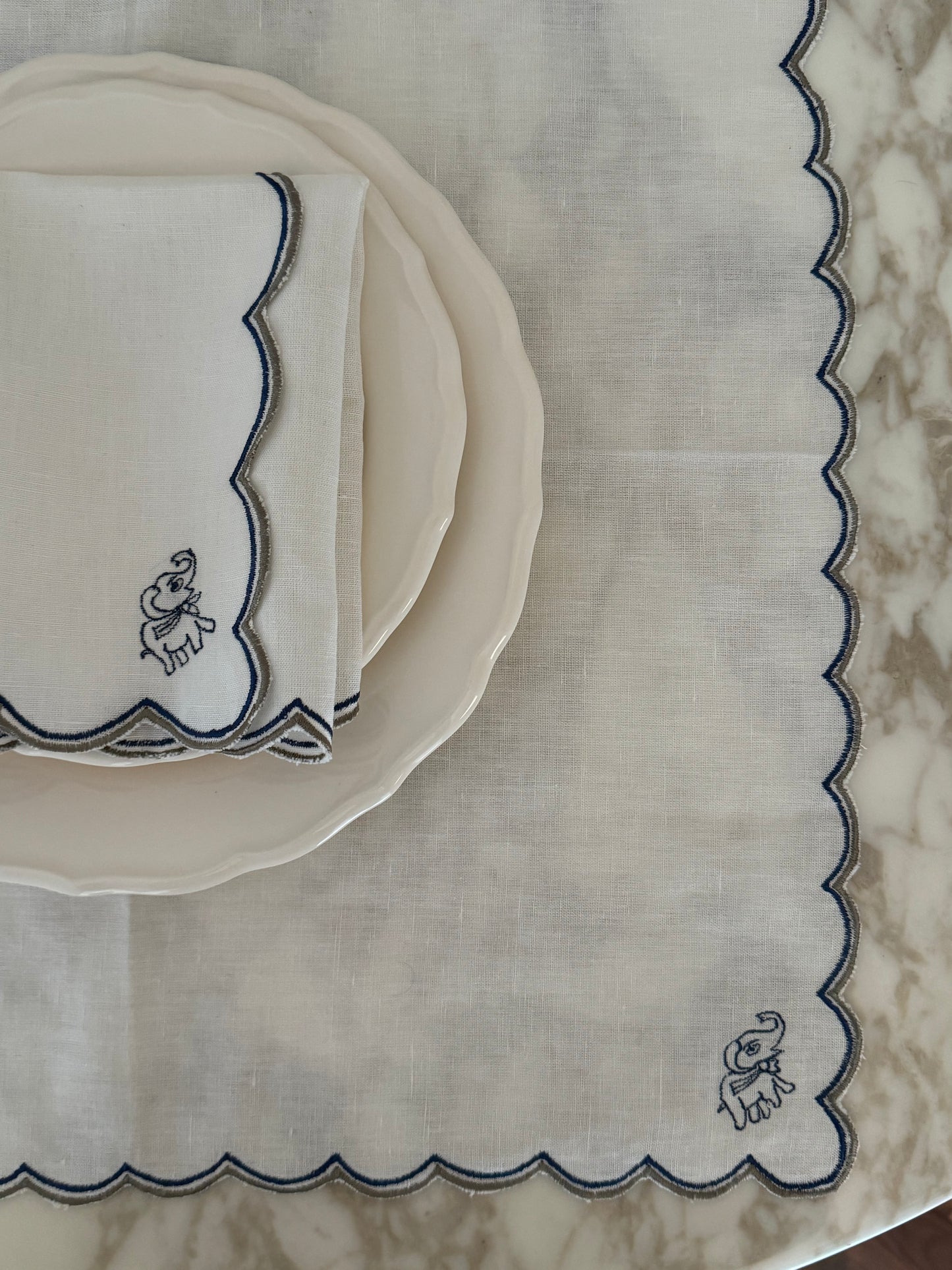 Set-Of-Two Hand Crafted Linen Napkins