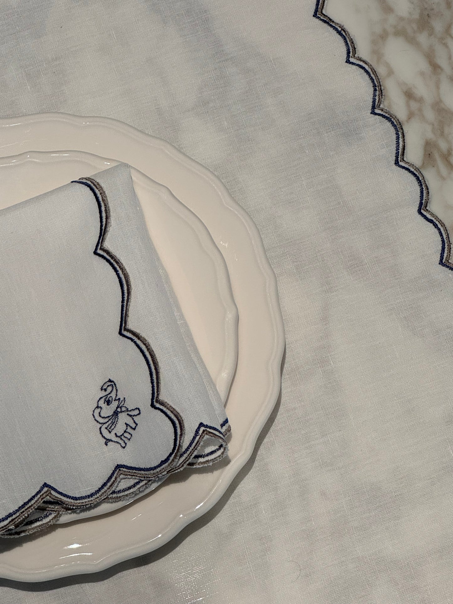 Set-Of-Two Hand Crafted Linen Napkins